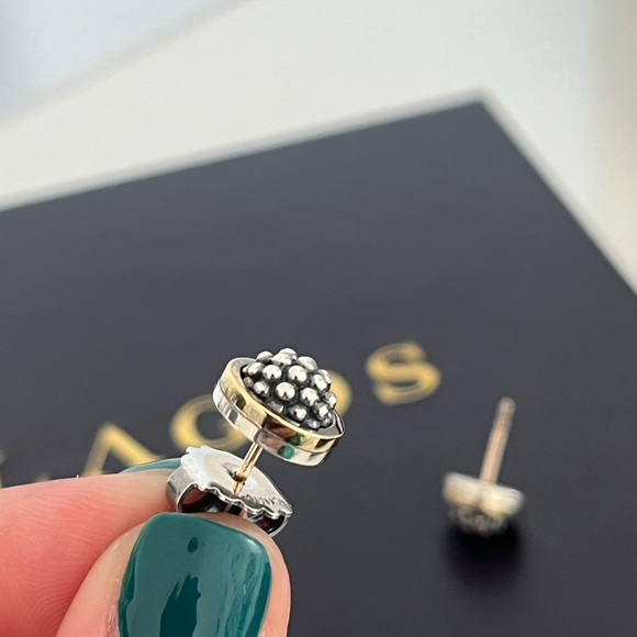 NWT LAGOS Caviar Forever Beaded Stud 18k Gold and Sterling Silver Earrings✨ - Picture 6 of 15